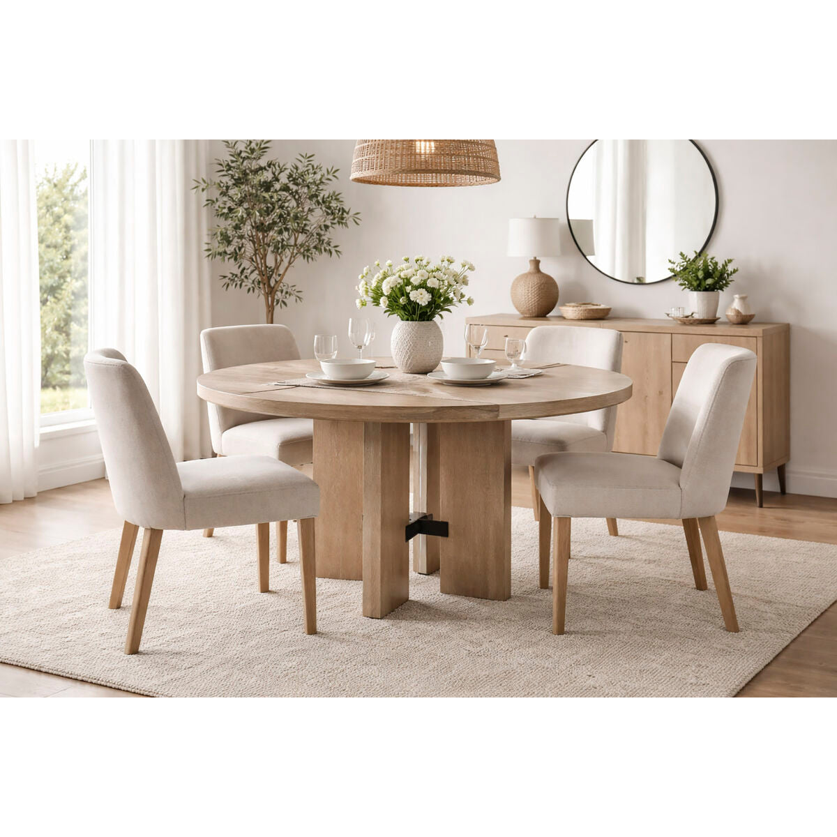 Jídelní stůl Home ESPRIT jasan 135 x 135 x 75 cm – obrázek 2