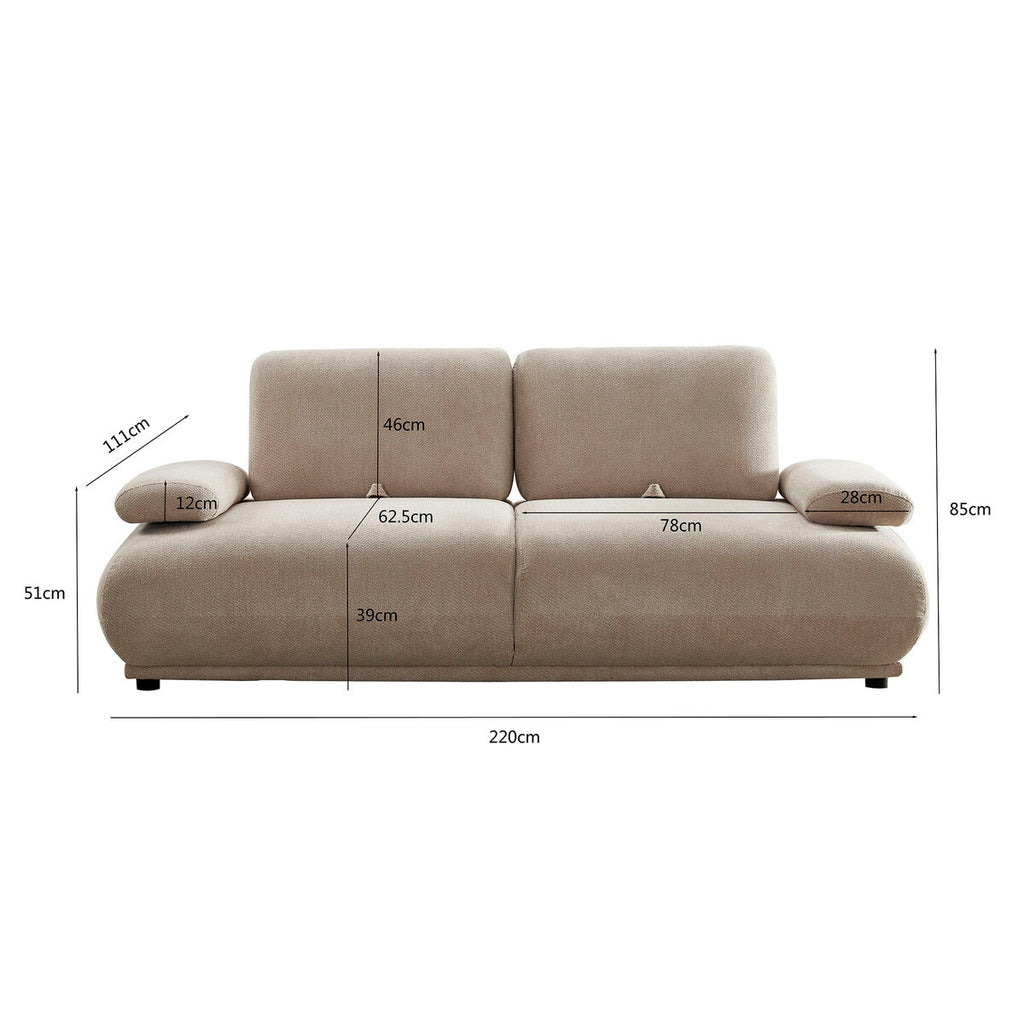 Pohovka Home ESPRIT béžová Urban 220 x 111 x 85 cm – obrázek 2