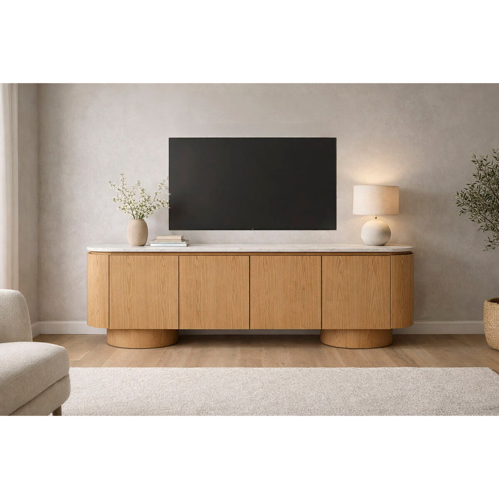 TV stolek Home ESPRIT světle hnědý 200 x 40 x 45 cm – obrázek 2