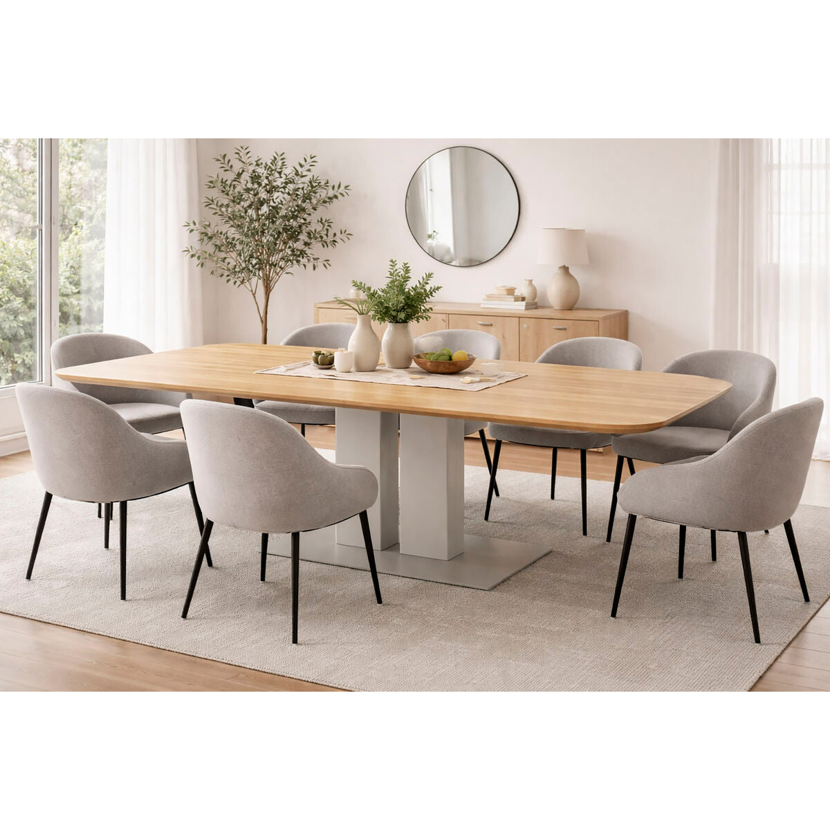 Jídelní stůl Home ESPRIT kov akáciové dřevo 240 x 110 x 76 CM – obrázek 2