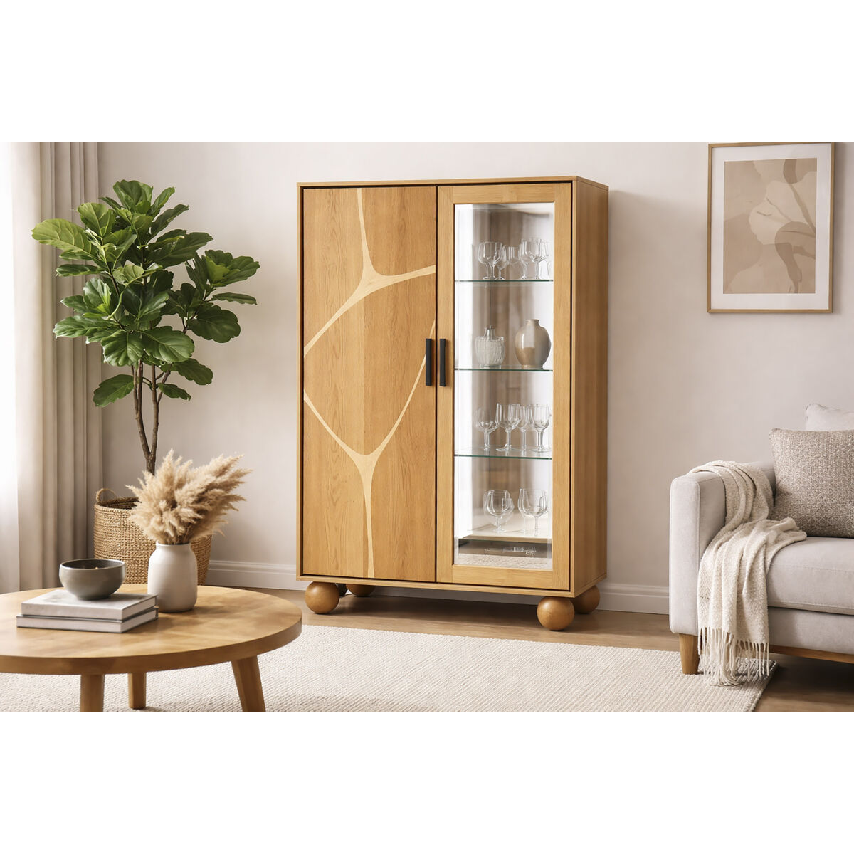 Stojan na vystavení Home ESPRIT křišťálový akáciové dřevo 100 x 40 x 150 cm – obrázek 2