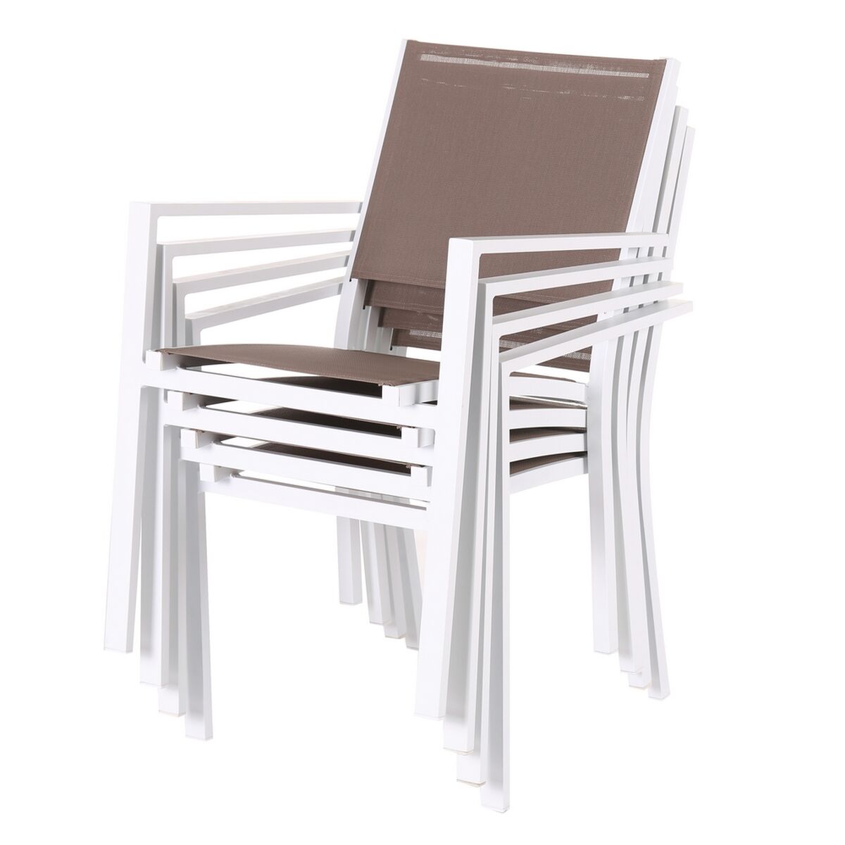 Zahradní židle Thais 55,2 x 60,4 x 86 cm taupe hliník bílá – obrázek 3