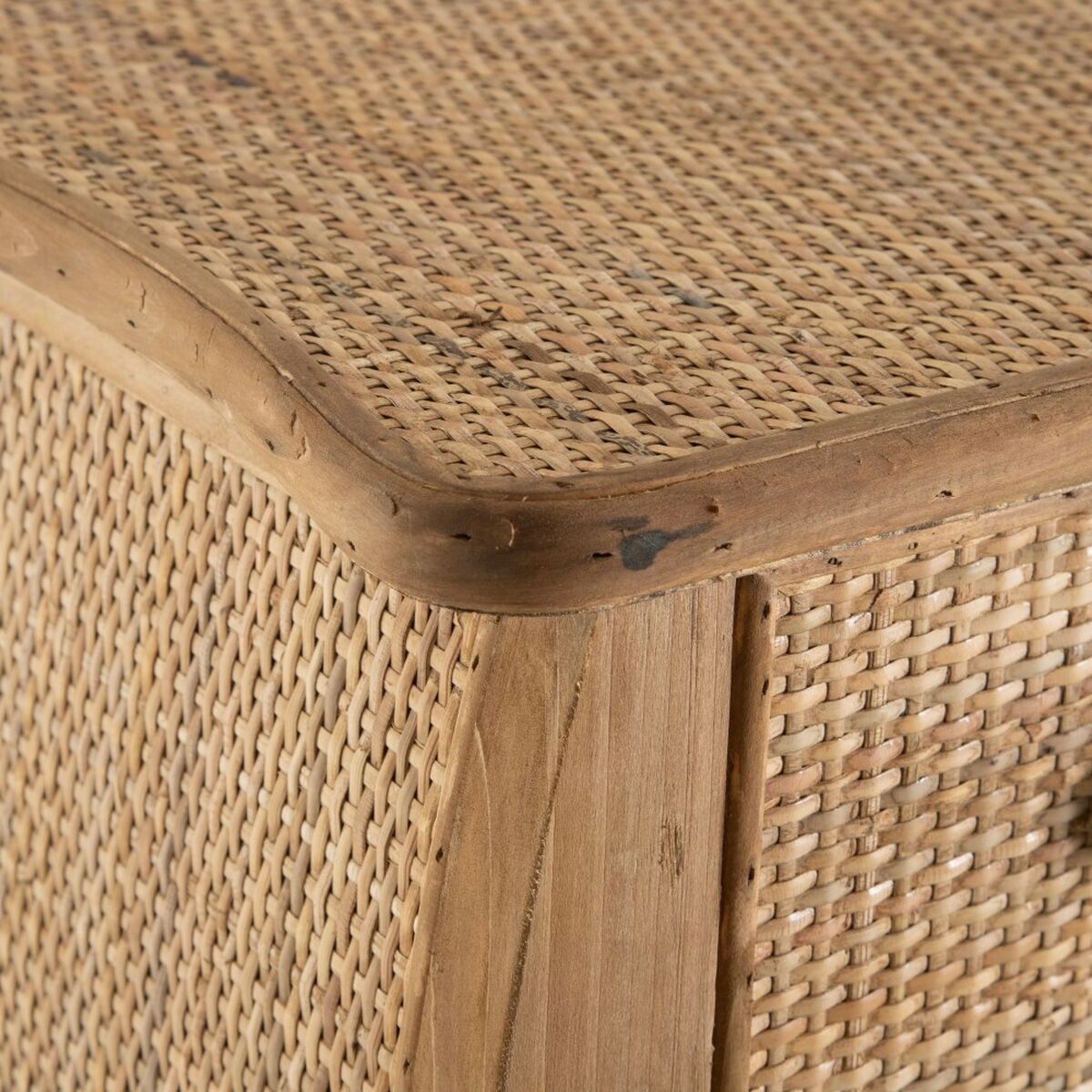 Příborník RATAN přírodní Ratan, jedlové dřevo, dřevo, MDF 91 x 36 x 80 cm – obrázek 3