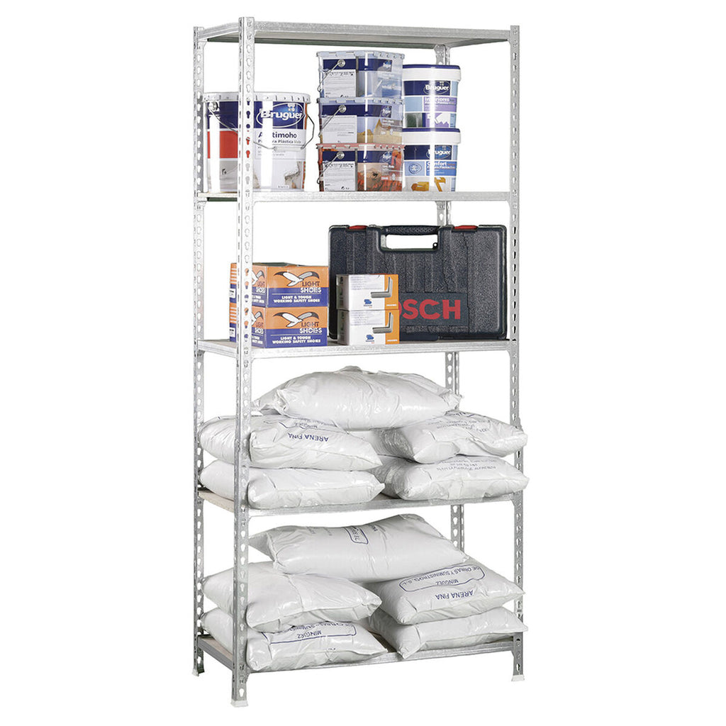 Regál Simon Rack dřevěný 167,4 x 71 x 31 cm šedý 5 polic – obrázek 2