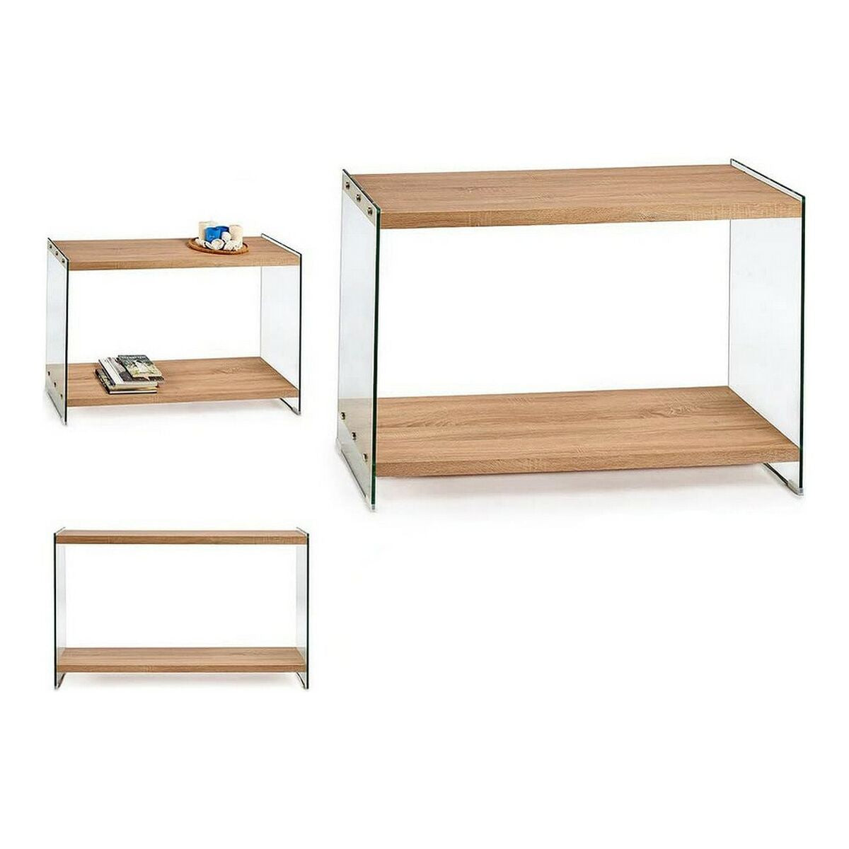 Vstupní hala Gift Decor Hnědá Průhledná Dřevo 40 x 76 x 120 cm – obrázek 2