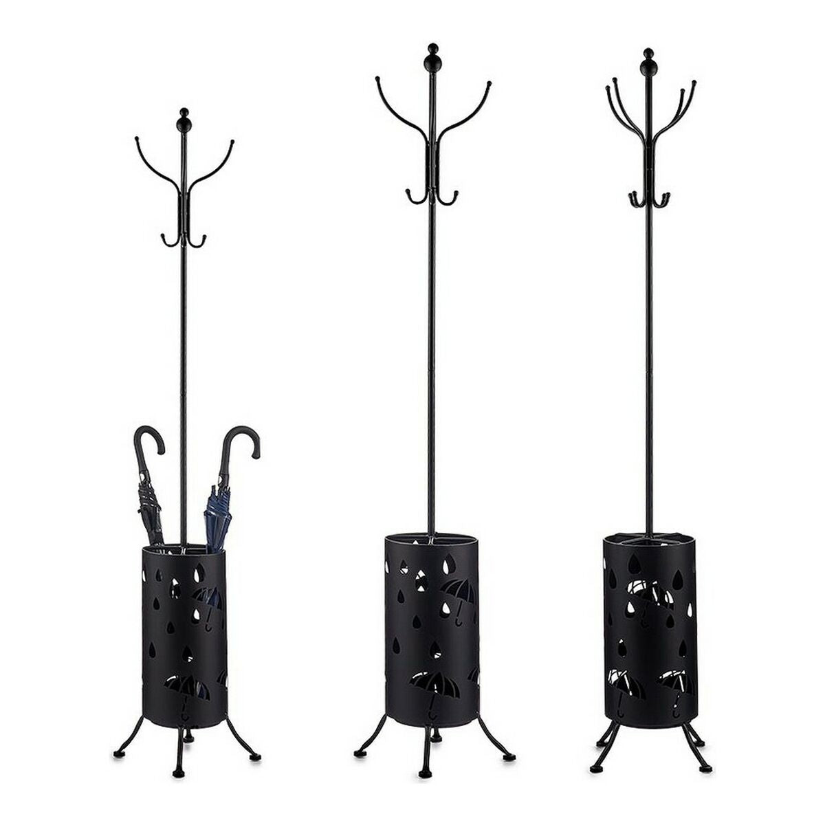 Věšák Gift Decor černý kov 44 x 185 x 44 cm Stojan na deštníky – obrázek 2