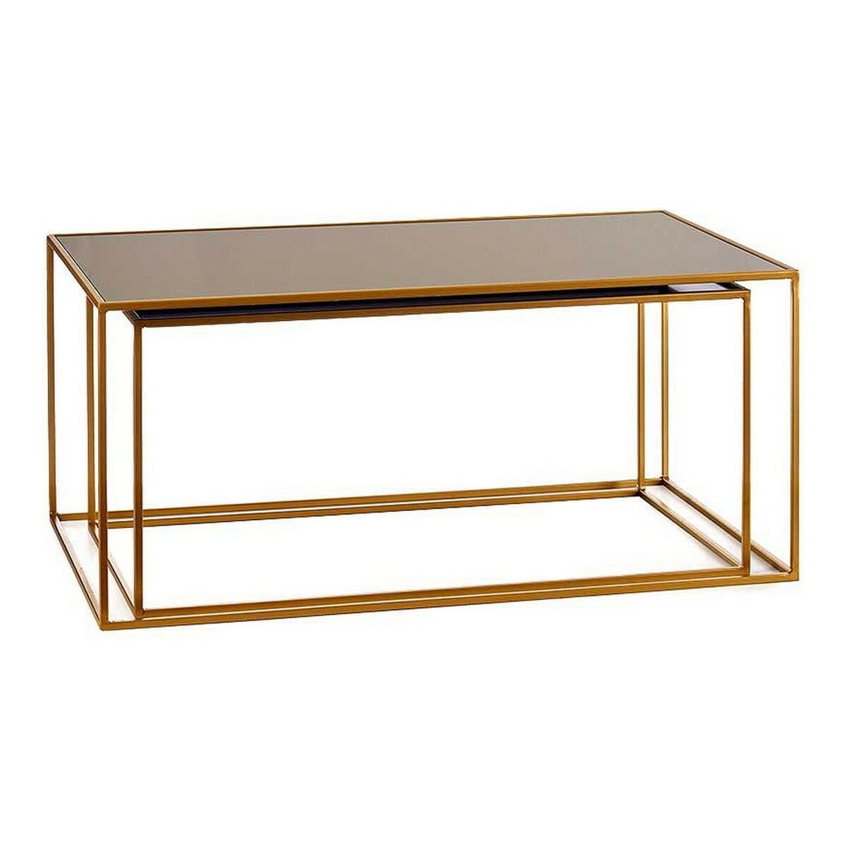 Sada 2 stolů Gift Decor Černá Zlatá Kov Křišťál 55 x 40 x 90 cm