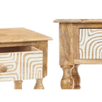 Konzolový stolek se 2 zásuvkami Gift Decor bílo-hnědý 98 x 77 x 42 cm zakřivení – obrázek 4