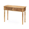 Konzolový stolek se 2 zásuvkami Gift Decor hnědý 98 x 77 x 42 cm list