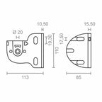 Držák sluneční plachty Micel TLD03 bílý 11,3 x 8,5 x 11 cm osa – obrázek 3