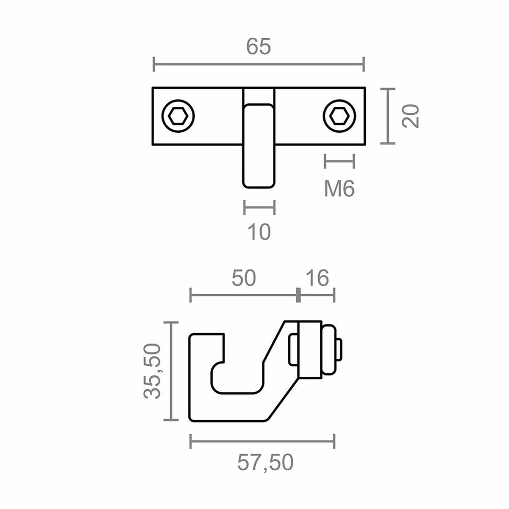 Hák pro sluneční plachtu Micel TLD11 bílý 65 x 57,5 x 35,5 mm – obrázek 3