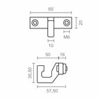 Hák pro sluneční plachtu Micel TLD11 bílý 65 x 57,5 x 35,5 mm – obrázek 3