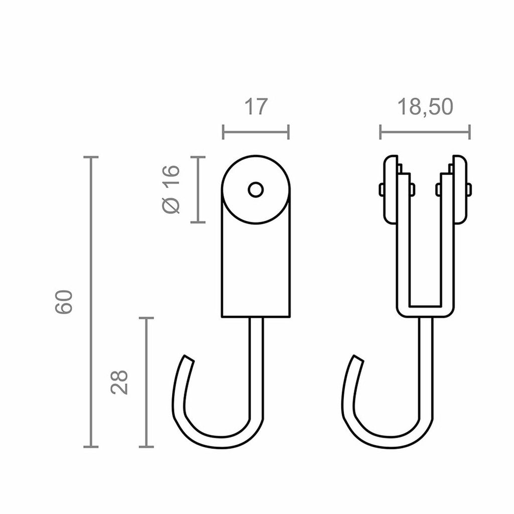 Kladka na pergolu Micel TLD17 nerezová ocel 18,5 x 17 x 60 mm venkovní 2 kusy – obrázek 3