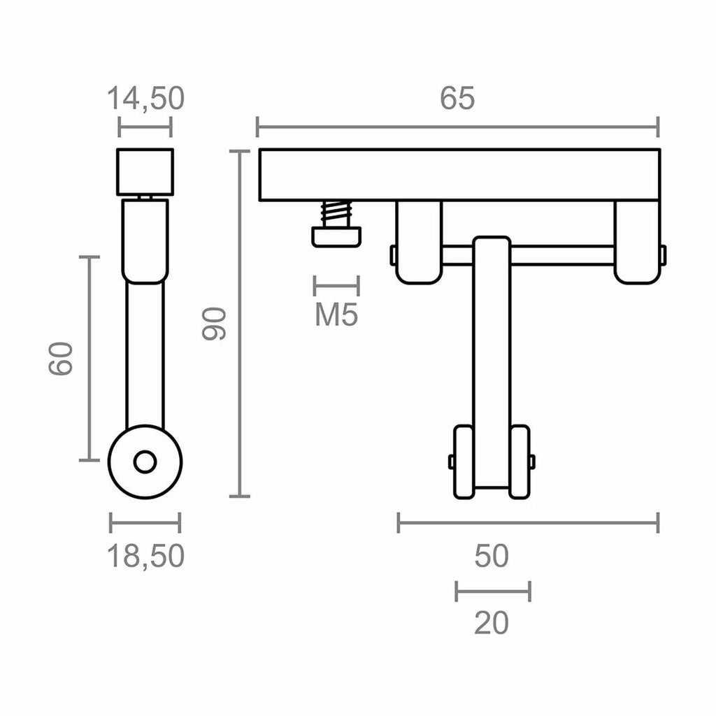 Kladka k pergole Micel TLD21 Nylon 65 x 18,5 x 90 mm kluzná Bílá – obrázek 3