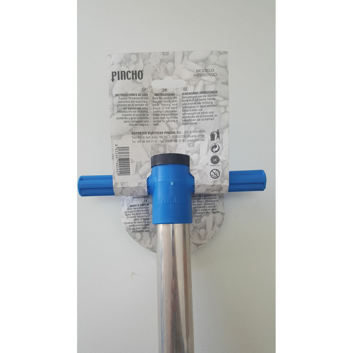 Hrotový stojan na slunečník žlutý modrý červený hliník 32 x 16,5 x 6,5 cm Ø 25 mm – obrázek 2
