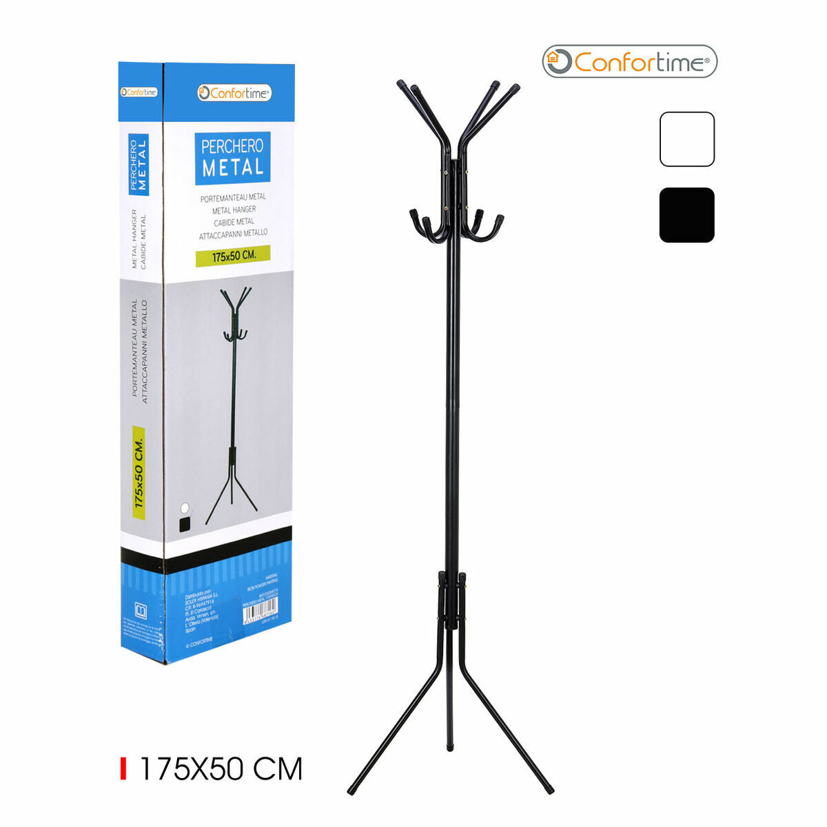 Stojan na klobouky Confortime kovový 175 x 50 cm (4 kusy) – obrázek 3