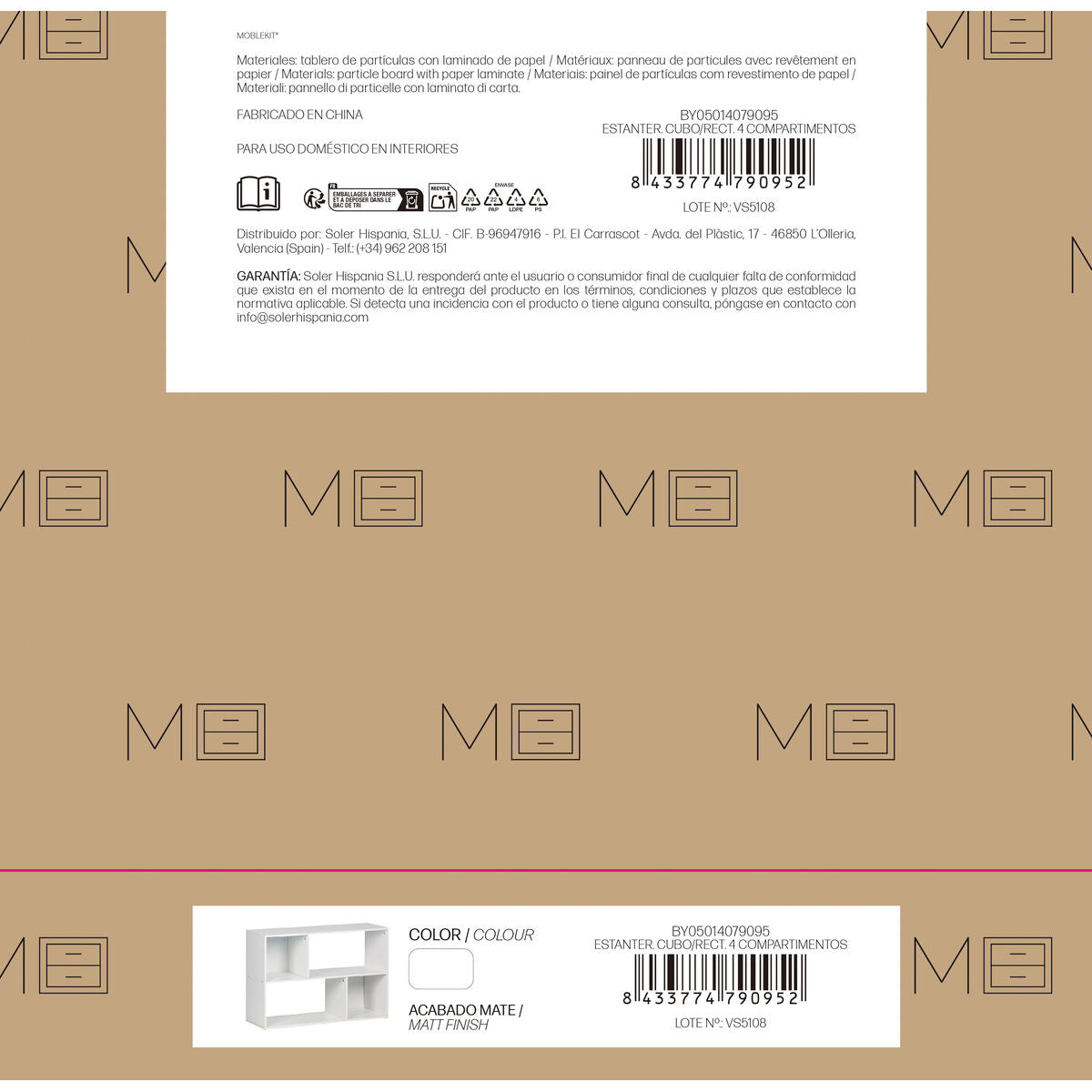 Regál MobleKit bílý, dřevěný 85 × 30 × 59 cm – obrázek 4