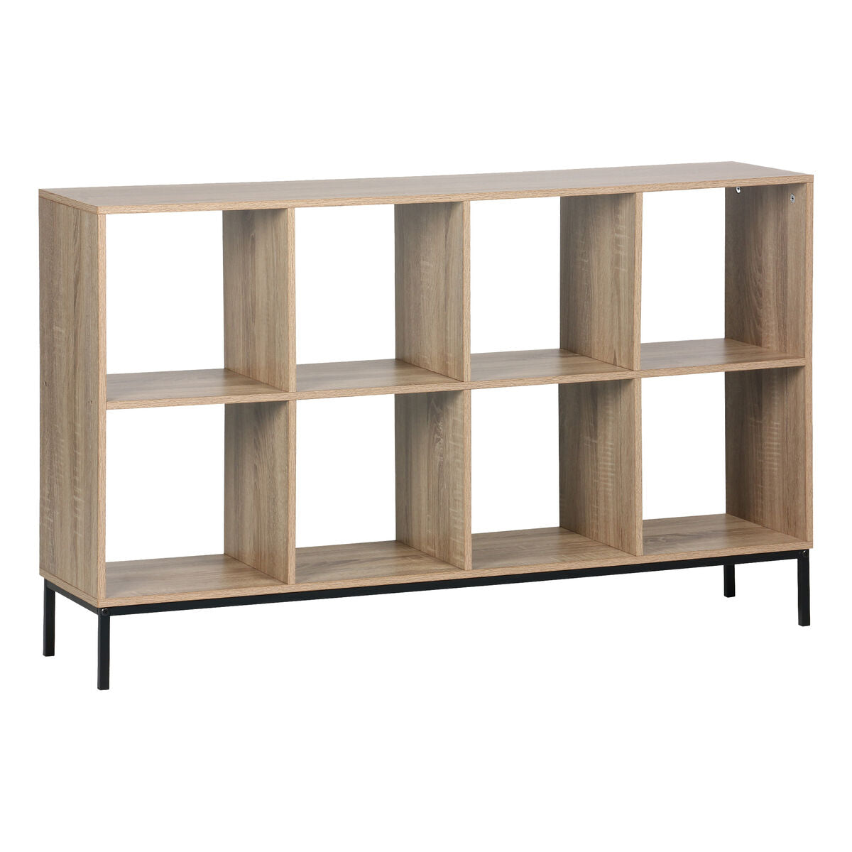 Regál MobleKit hnědá černá dřevo kov 118 x 29 x 72 cm