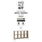 Regál MobleKit hnědá černá dřevo kov 118 x 29 x 72 cm – obrázek 3
