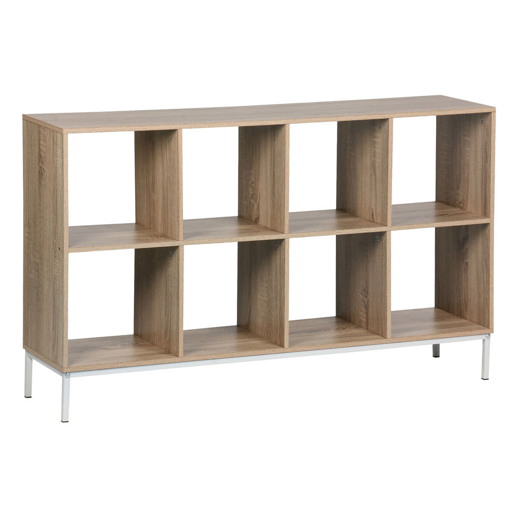 Regál MobleKit bílý hnědý dřevo kov 118 x 29 x 72 cm