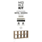 Regál MobleKit bílý hnědý dřevo kov 118 x 29 x 72 cm – obrázek 3
