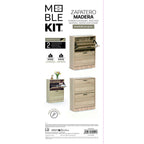 Botník MobleKit hnědý černý dřevo kov 65 x 24 x 80 cm – obrázek 5