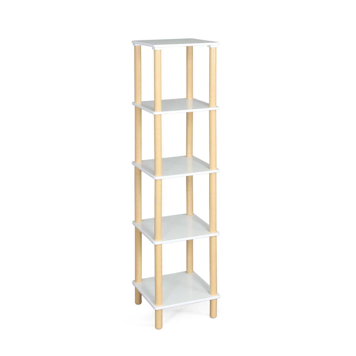 Regál MobleKit bílý dřevěný 35 x 35 x 138 cm