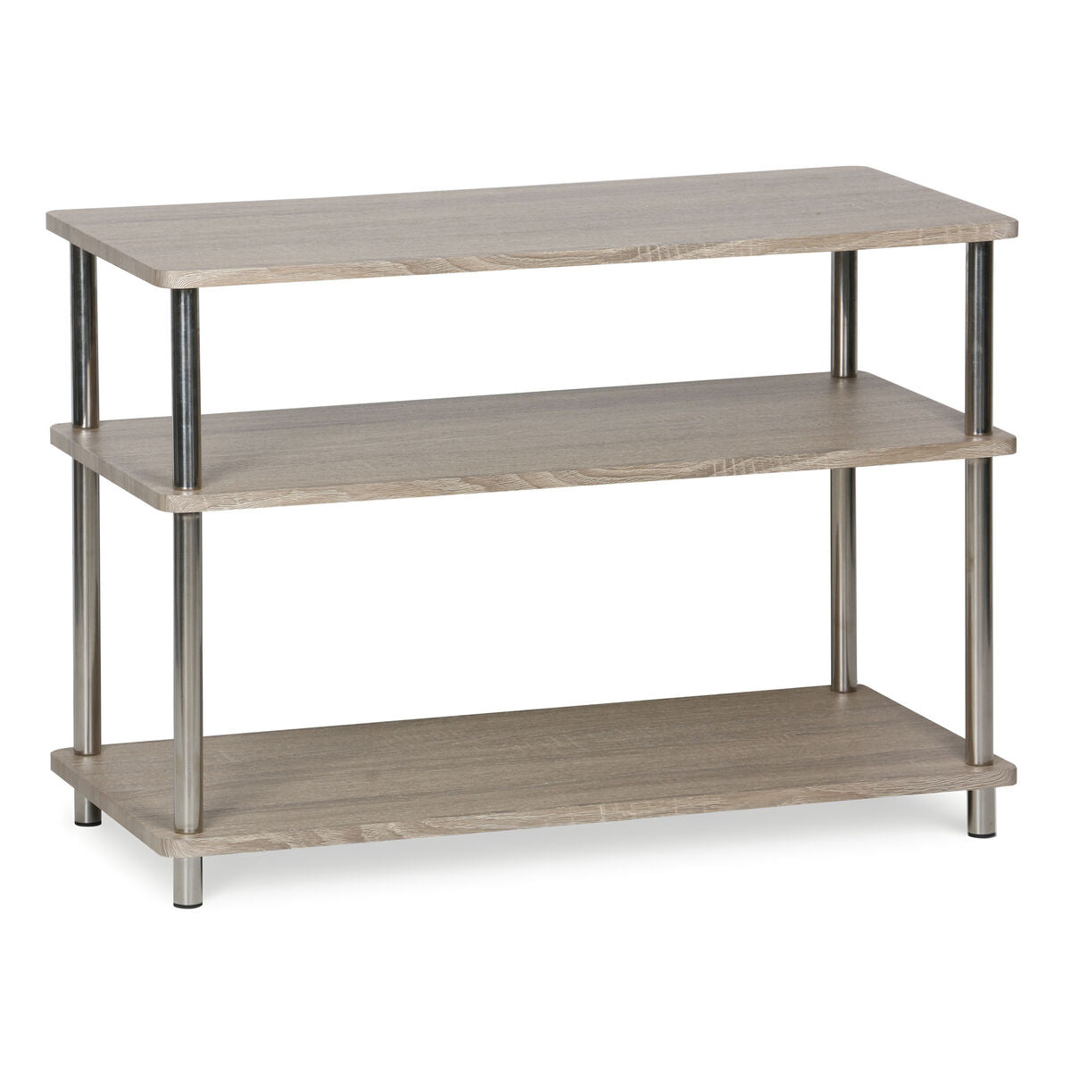 Regál MobleKit hnědý stříbrný dřevo ocel 80 x 38,5 x 56 cm