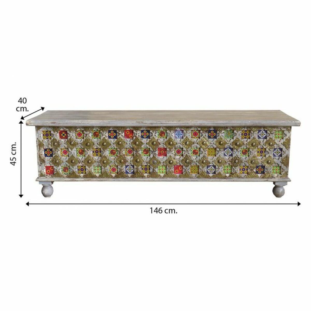 Truhla Alexandra House Living mangové dřevo 40 x 45 x 146 cm 43x148x47 cm mangové dřevo – obrázek 4