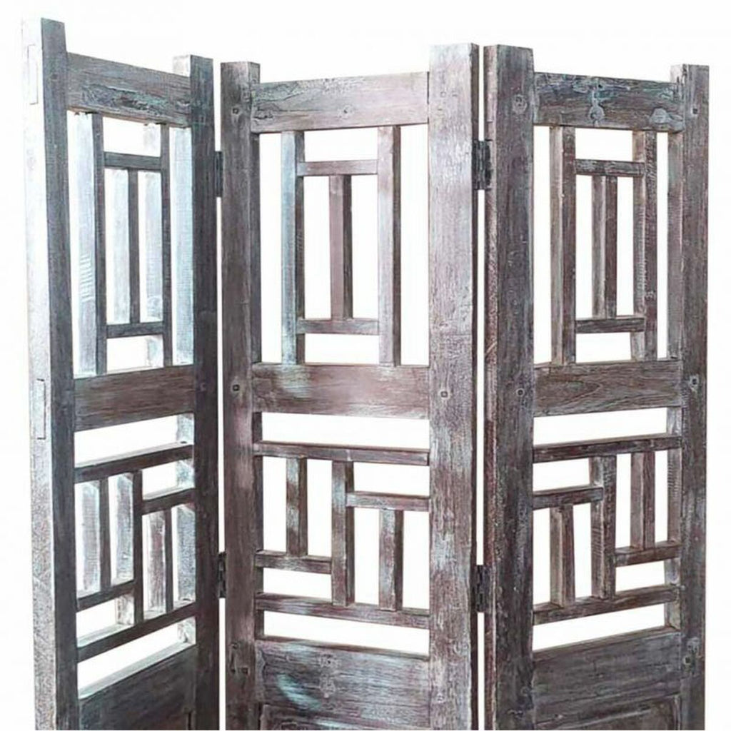 Španělská zástěna Alexandra House Living hnědá akáciové dřevo mangové dřevo 3 x 176 x 114 cm ruční styl 5x116x178 cm hnědá – obrázek 3