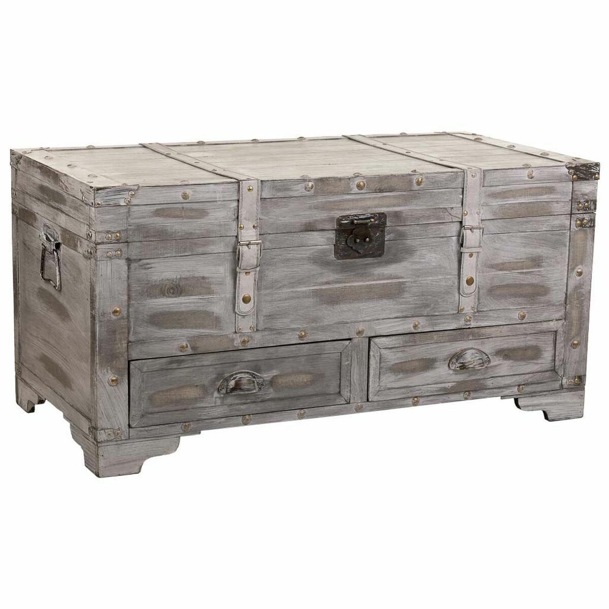Úložný box Alexandra House Living šedý, PVC, dřevo, kov, 45 x 45 x 90 cm, Vintage styl