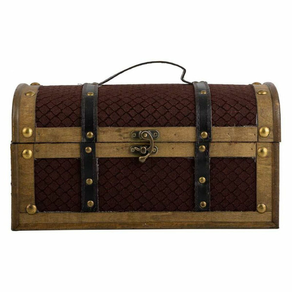 Truhla Alexandra House Living hnědá PVC dřevo kov látka 21 x 19 x 35 cm Vintage styl – obrázek 3
