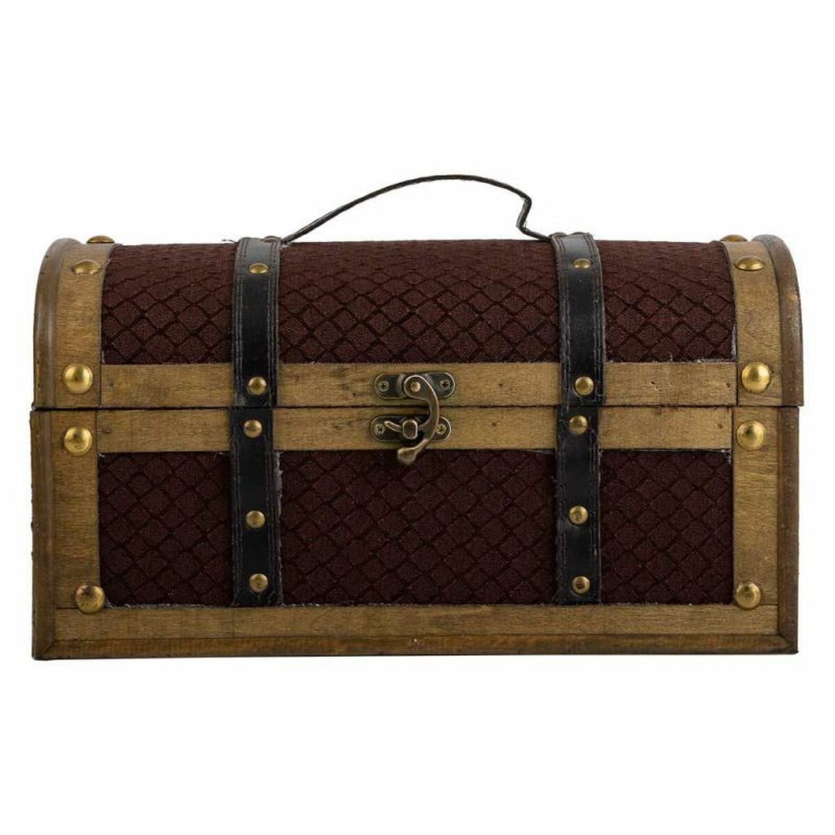Truhla Alexandra House Living hnědá PVC dřevo kov látka 21 x 19 x 35 cm Vintage styl – obrázek 3