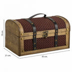 Truhla Alexandra House Living hnědá PVC dřevo kov látka 21 x 19 x 35 cm Vintage styl – obrázek 4