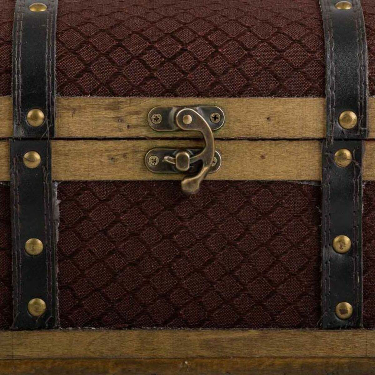 Truhla Alexandra House Living hnědá PVC dřevo kov látka 21 x 19 x 35 cm Vintage styl – obrázek 7
