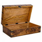 Truhla Alexandra House Living hnědá kovová mangové dřevo 20 × 12 × 38 cm řemeslný styl – obrázek 4