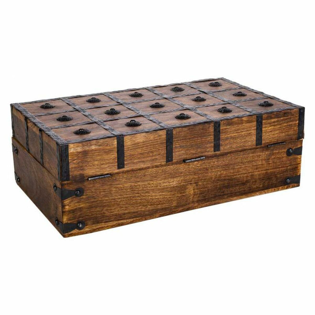 Truhla Alexandra House Living hnědá kovová mangové dřevo 20 × 12 × 38 cm řemeslný styl – obrázek 5