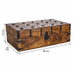 Truhla Alexandra House Living hnědá kovová mangové dřevo 20 × 12 × 38 cm řemeslný styl – obrázek 8