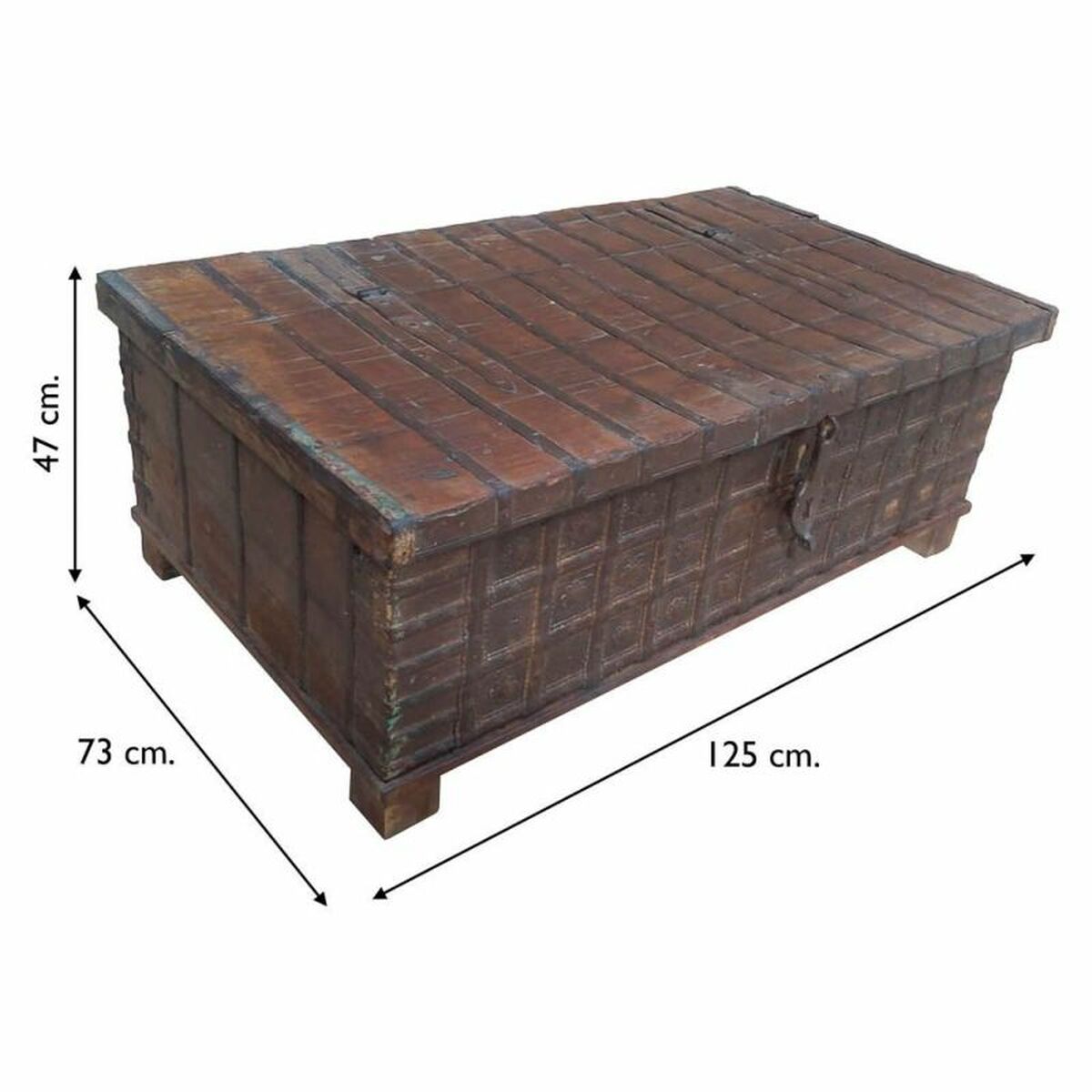Truhla Alexandra House Living, recyklované dřevo, 76x130x51 cm – obrázek 6