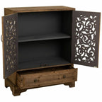 Skříň Alexandra House Living hnědá, jedlové dřevo, MDF, 38 x 102 x 83 cm – obrázek 4