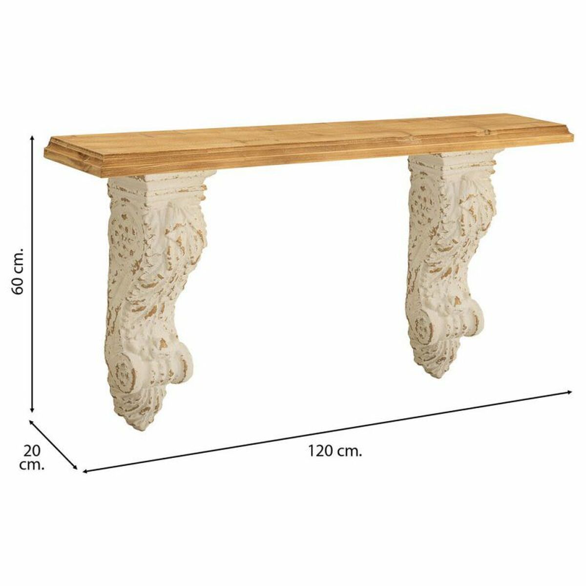Regál Alexandra House Living bílý jedle oxid hořečnatý 20 x 60 x 120 cm – obrázek 4