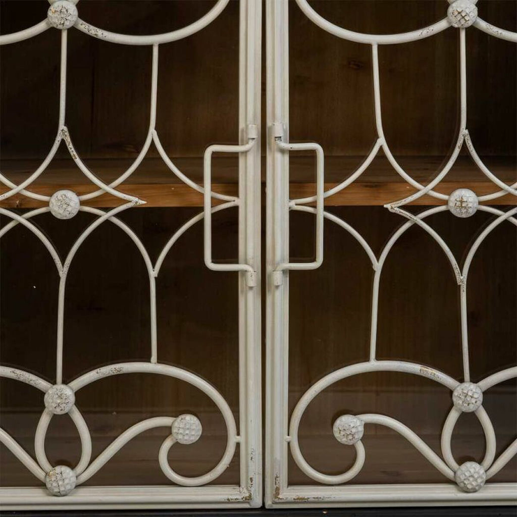 Komoda Alexandra House Living černá skleněná jedle dřevo MDF 36 x 80 x 120 cm – obrázek 8