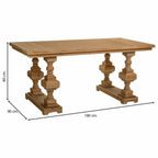 Stůl Alexandra House Living hnědý 90 x 80 x 180 cm 13x185x96 cm – obrázek 4