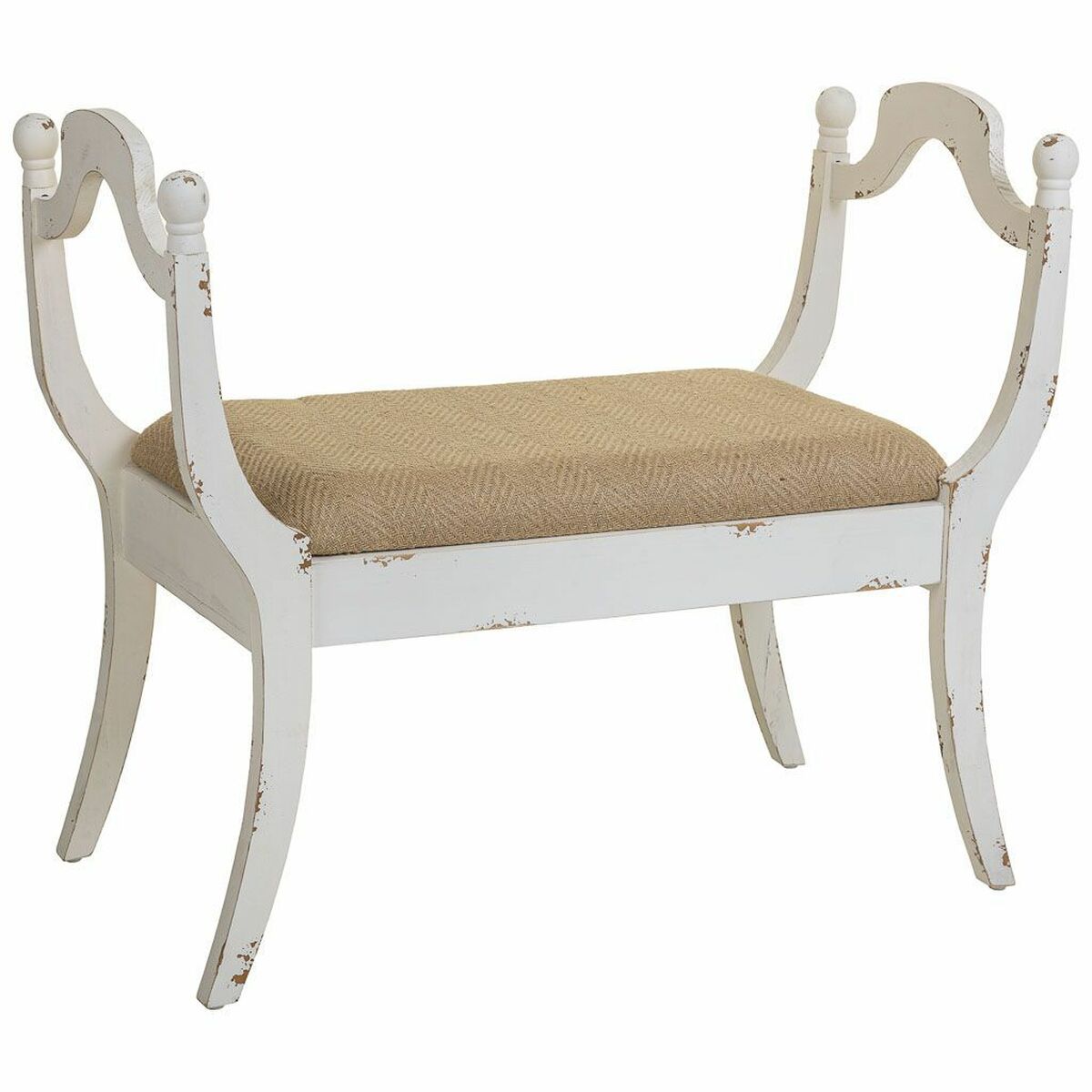 Stolička Alexandra House Living bílá houba jedlové dřevo MDF 45 x 78 x 90 cm