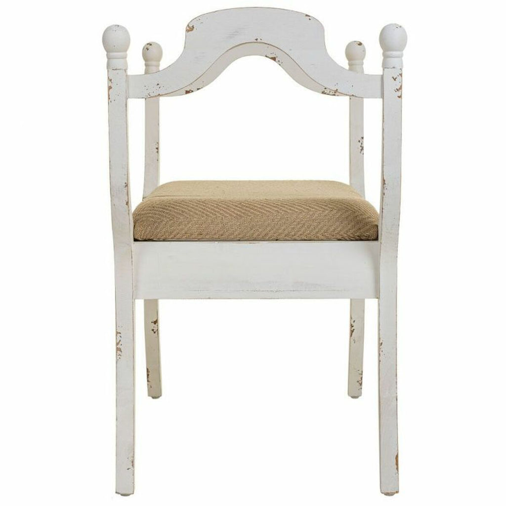 Stolička Alexandra House Living bílá houba jedlové dřevo MDF 45 x 78 x 90 cm – obrázek 3