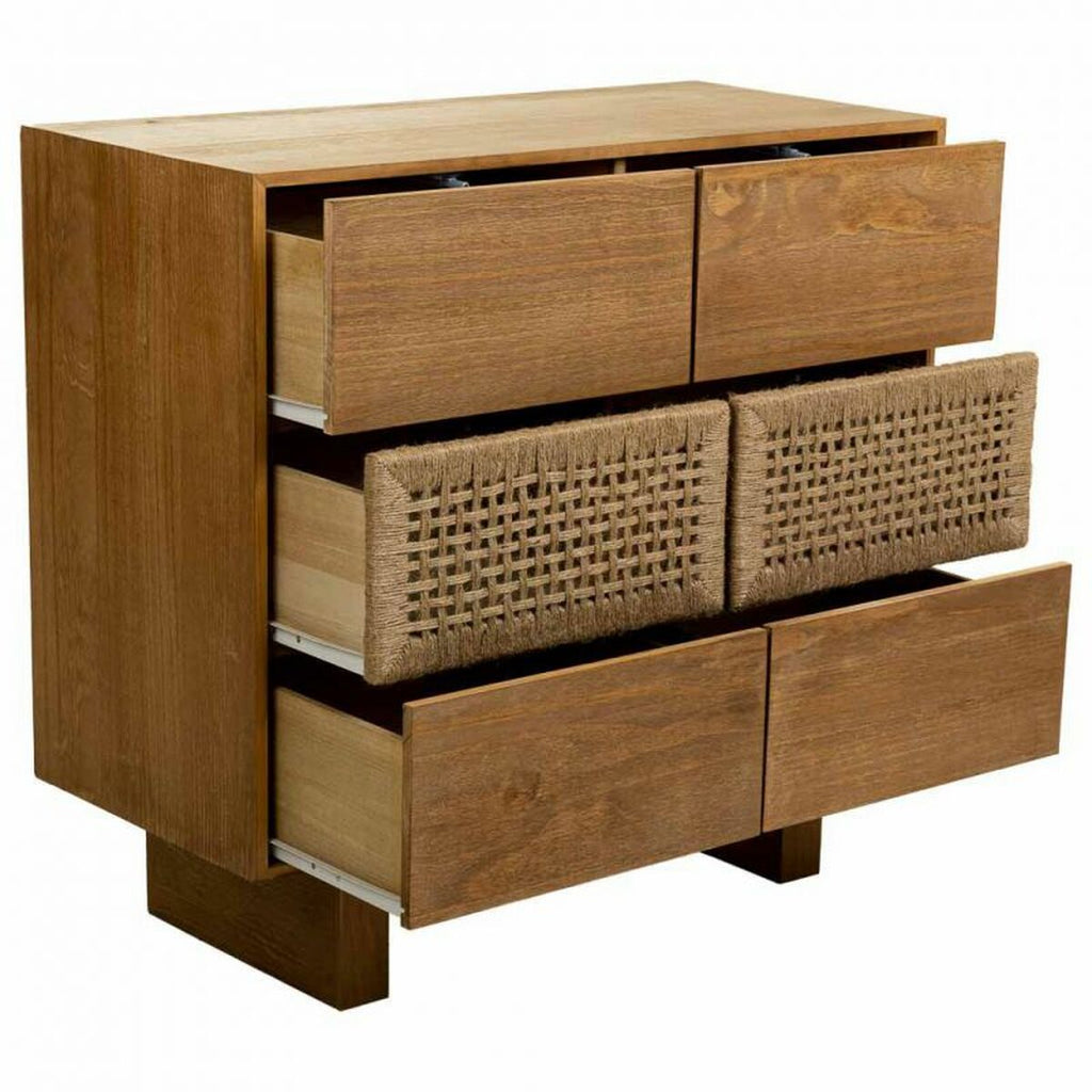 Komoda Alexandra House Living hnědá šňůra jedlové dřevo dřevo pavlovnie 36 x 75 x 80 cm – obrázek 3
