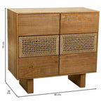 Komoda Alexandra House Living hnědá šňůra jedlové dřevo dřevo pavlovnie 36 x 75 x 80 cm – obrázek 4