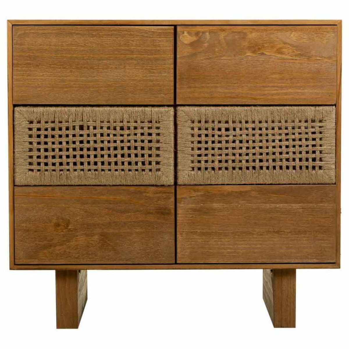 Komoda Alexandra House Living hnědá šňůra jedlové dřevo dřevo pavlovnie 36 x 75 x 80 cm – obrázek 5