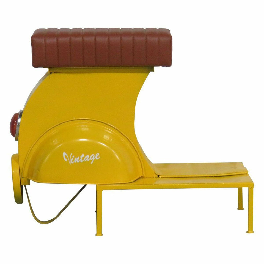 Stolička Alexandra House Living žlutá PVC kůže železo 50 x 75 x 95 cm Motocykl – obrázek 2