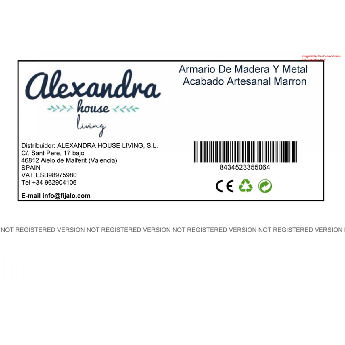 Skříň Alexandra House Living hnědá polystyren Mangové dřevo 41 x 206 x 120 cm – obrázek 2